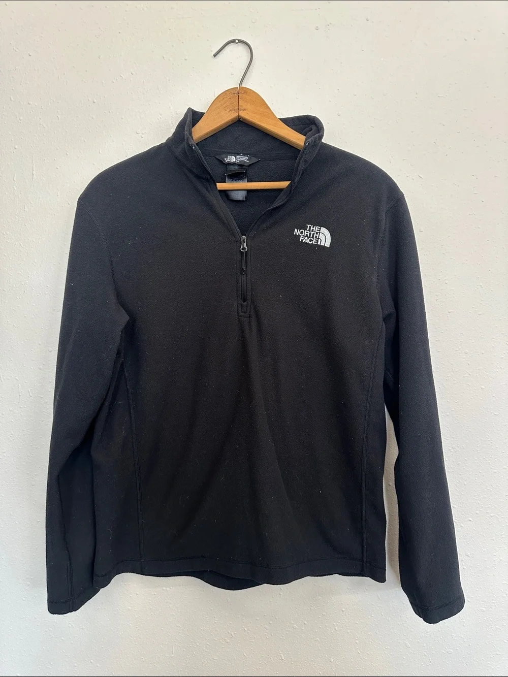 Mens The North Face Black fleece pullover quarter zip